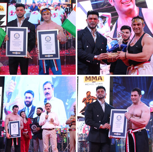 India's Fitness & Youth Icon Sahil Khan and Martial Arts Vispy Kharadi set a Guinness World Record